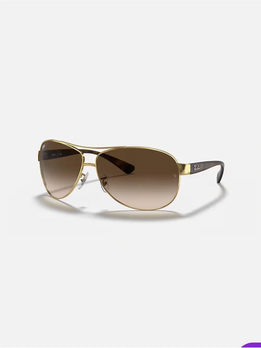 Ray-Ban Women Gold Frame Sunglasses with Brown Gradient Lenses